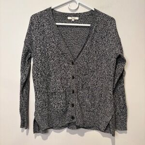 Madewell‎ Womens Cardigan Sweater XS Gray Grandpacore Cottage Vneck  EUC